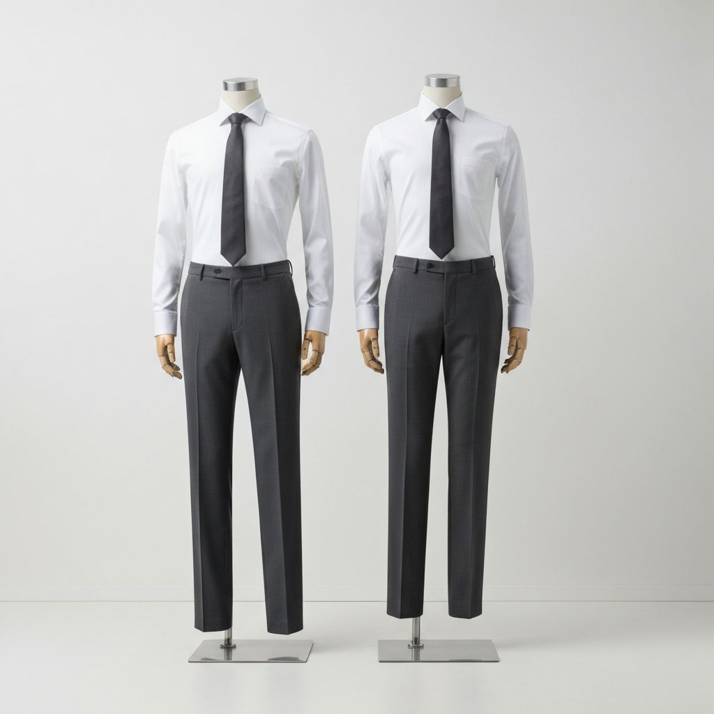Corporate uniforms displayed in a professional showroom